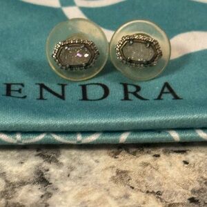Kendra Scott Silver and Clear Stud Earrings